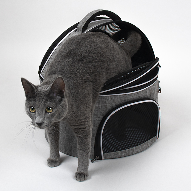 리스펫 고양이 숨숨 돔형 이동장 이동가방 켄넬 본품+화이트방석, 단일사이즈