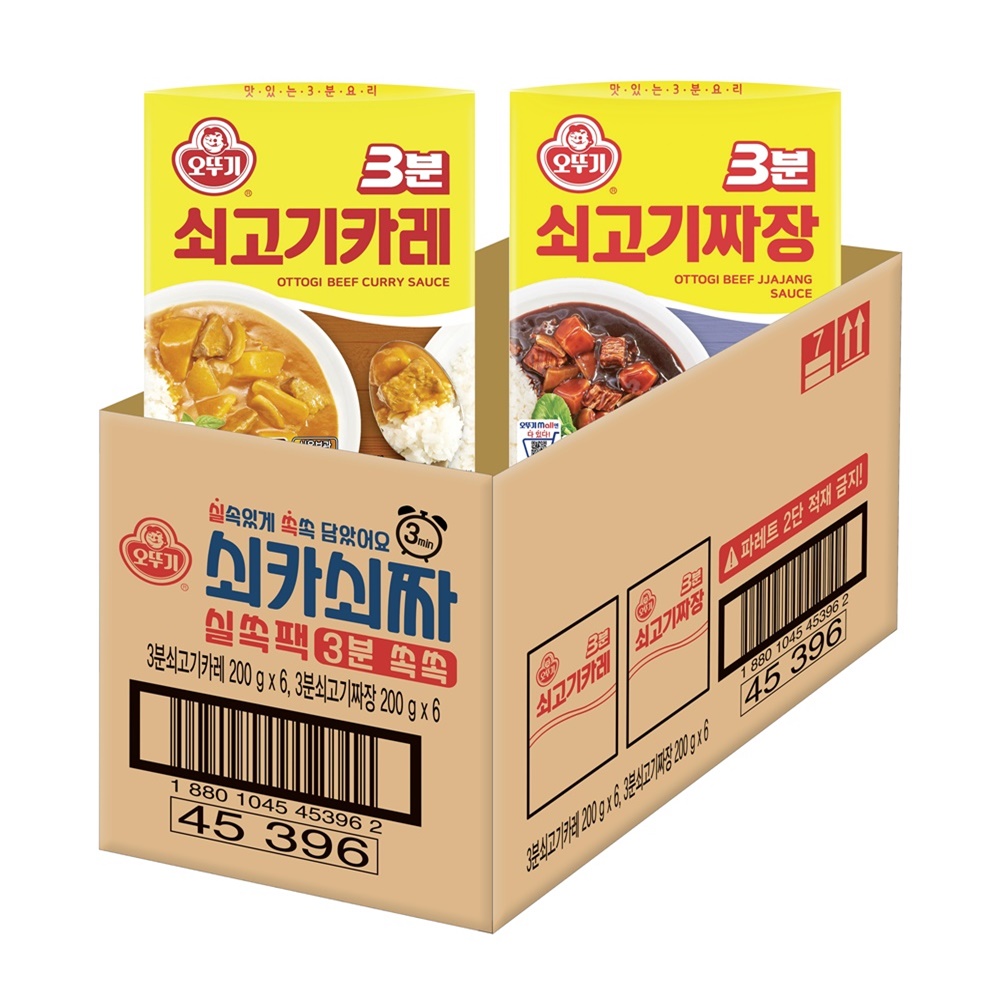 오뚜기 실쏙팩 쇠카쇠짜 쇠고기카레 200g 6개+쇠고기짜장 200g 6개 - 상세 이미지 2