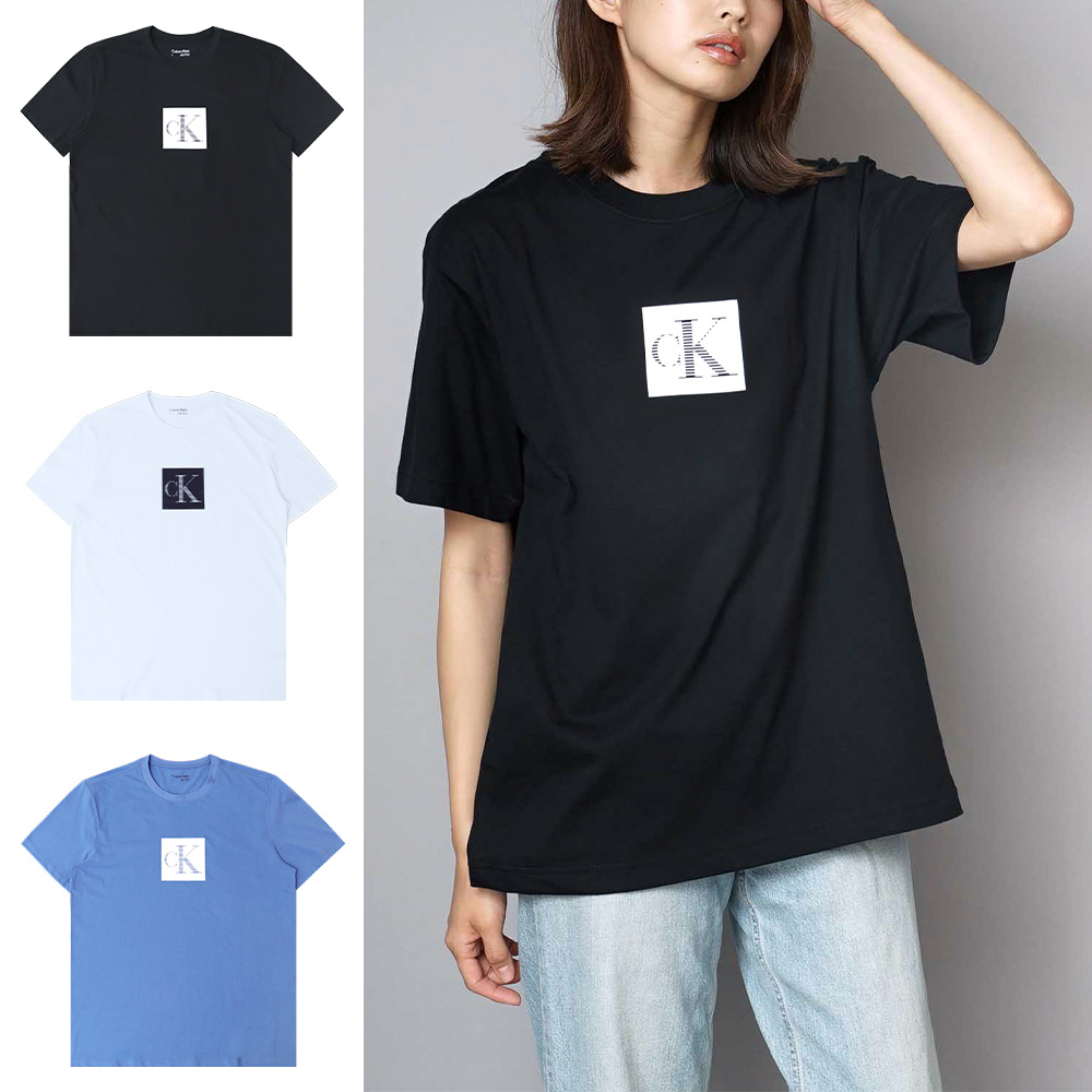 캘빈클라인 남여공용 CK 로고 반팔 티셔츠