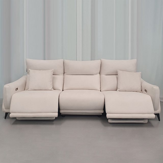 스코나 텐스트 메카 이지클린 패브릭 4인 전동 리클라이너 소파