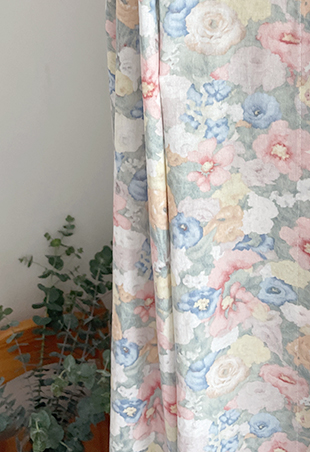 바이아미 빈티지 아라 꽃무늬 레트로 맞춤 커튼