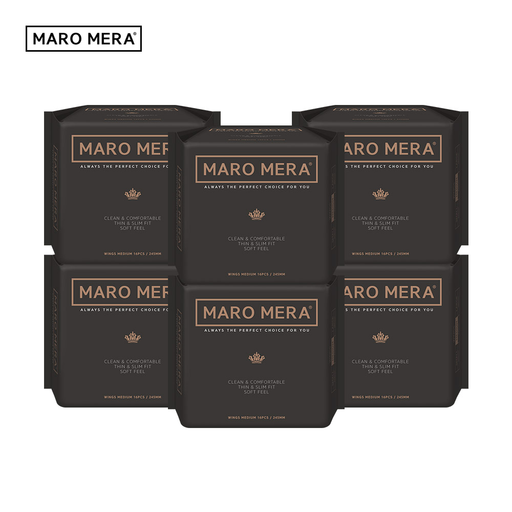 마로메라 순면 생리대 날개형 중형 16P 3팩 + 중형 16P 3팩 제품 이미지