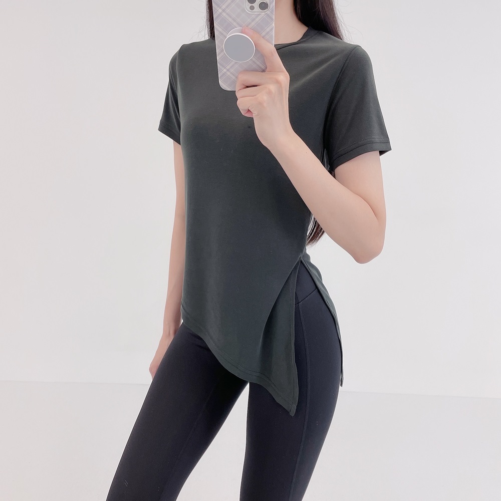로라벨 베프 필라테스복 여성 요가복 필라테스 요가 상의 티셔츠 옷 커버업 운동복 반팔 롱 - 상세 이미지 3