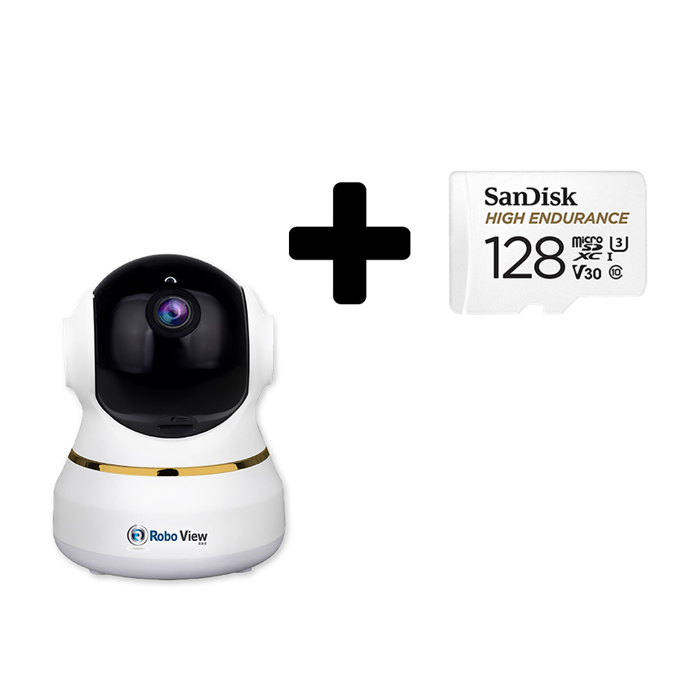 글로벌아이넷 로보뷰3 홈 IP 카메라 CCTV 300만화소 홈캠 화이트 128GB - 상품 이미지