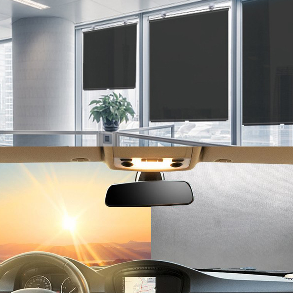 40x60cm 롤업 블라인드 창문 주방 창틀 햇빛 가리개 흡착식 뽁뽁이 유리 UV 자외선 차단 붙이는 가림막 커튼 롤스크린