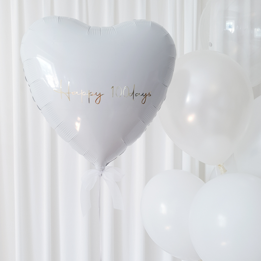 하트 레터링 은박 풍선 헬륨 완제품 호일 생일 기념일 아기 파티 돌 백일 돌잔치 이벤트 이미지 7