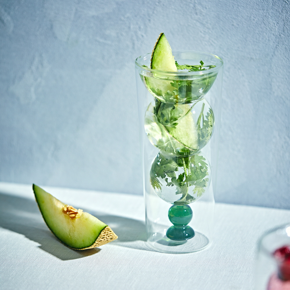 까사무띠 이중 내열 유리컵 더블월 홈카페 맥주잔 / 400ml, 1개, 누베