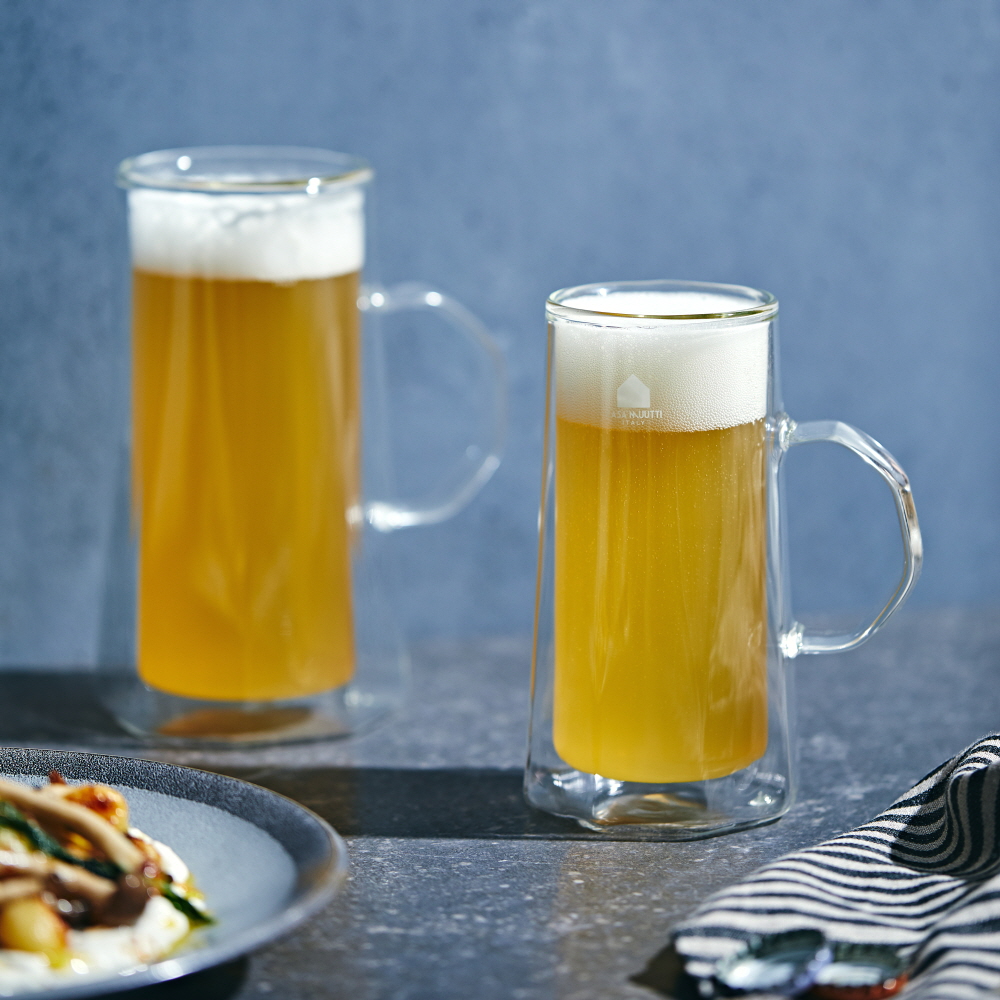 까사무띠 이중 내열 유리컵 더블월 홈카페 맥주잔 / 300ml, 1개, 호프 - 상세 이미지 3