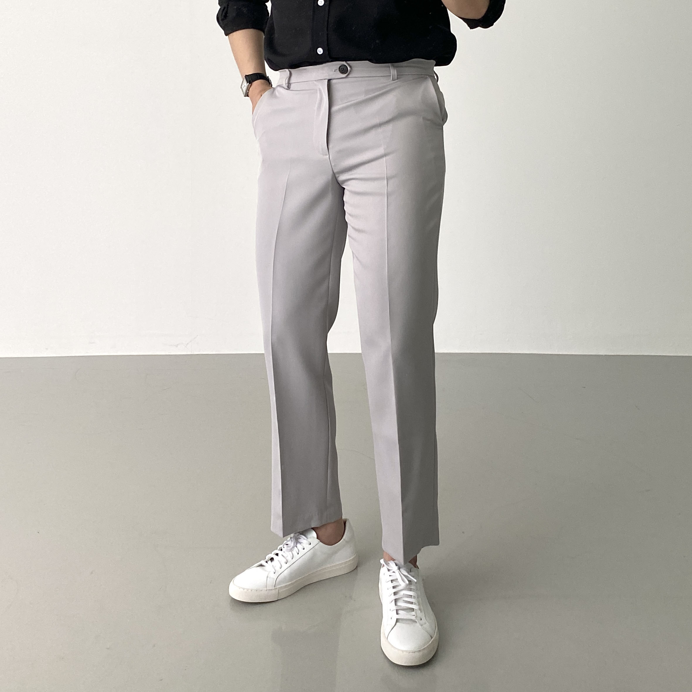남자여름슬랙스 테이퍼드핏 쿨슬랙스 구김없는바지 여름정장바지 - 상세 이미지 2