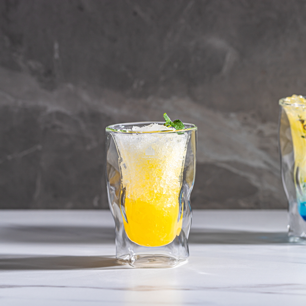 까사무띠 이중 내열 유리컵 더블월 홈카페 맥주잔 / 300ml, 2개, 이엘로 - 상세 이미지 2