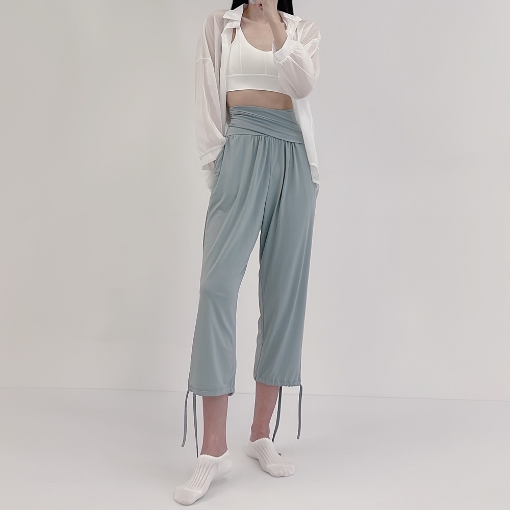 로라벨 라마k 요가 바지 하의 요가복 조거팬츠 하렘팬츠 필라테스복 빅사이즈 일자 통 바지 - 상세 이미지 3