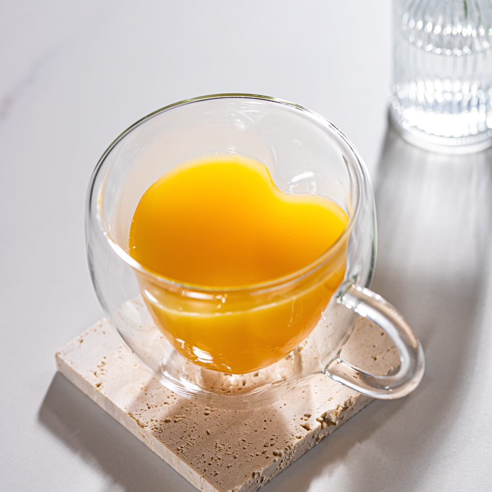 까사무띠 이중 내열 유리컵 더블월 홈카페 맥주잔 / 300ml, 2개, 하트