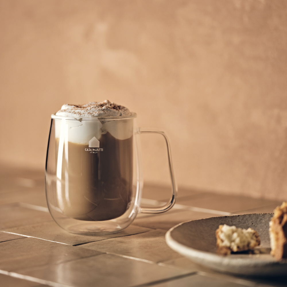 까사무띠 이중 내열 유리컵 더블월 홈카페 맥주잔 / 300ml, 2개, 더치