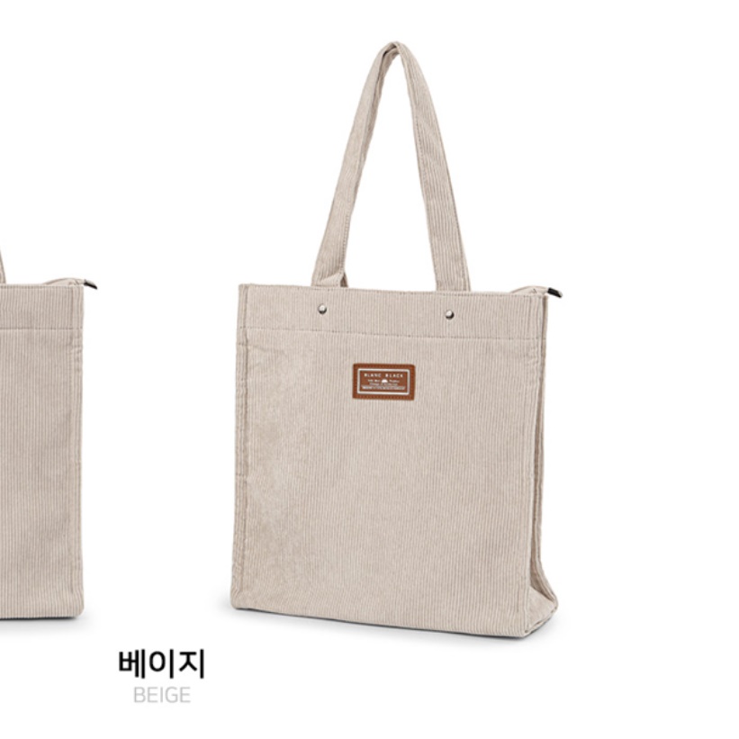 남자 에코백 남성 숄더백 남성용 작은 쇼퍼백 남자용 데일리 검정 그레이 코듀로이 골덴 - 상세 이미지 3