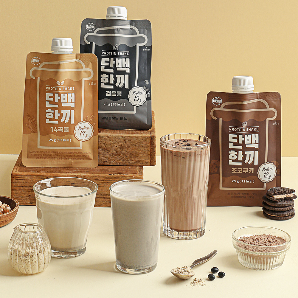다신샵 고단백 단백질쉐이크 단백한끼 검은콩 외 5종 5+5팩 / 식사대용 프로틴 - 상세 이미지 5