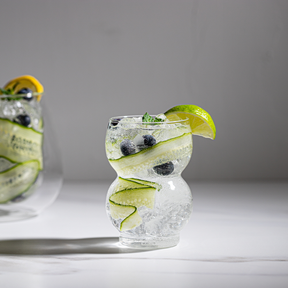 까사무띠 이중 내열 유리컵 더블월 홈카페 맥주잔 / 320ml, 2개, 도스