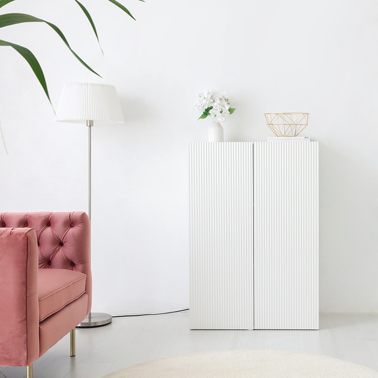 템바보드 수납장 폭좁은 화이트 높은 거실장 원룸 미니 템파보드