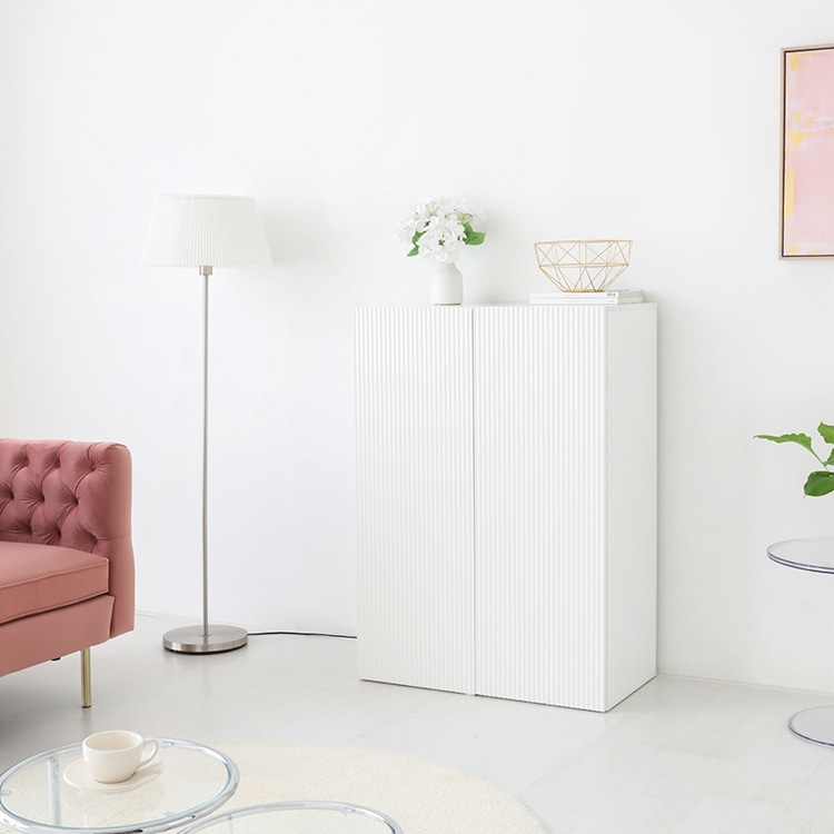 템바보드 수납장 폭좁은 화이트 높은 거실장 원룸 미니 템파보드