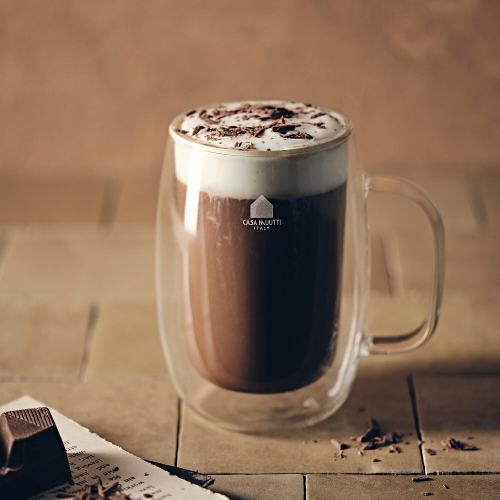 까사무띠 이중 내열 유리컵 더블월 홈카페 맥주잔 / 350ml, 2개, 모카