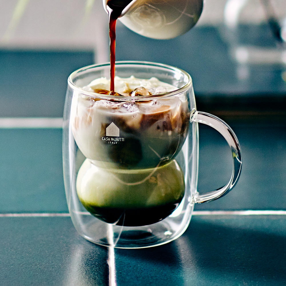 까사무띠 이중 내열 유리컵 더블월 홈카페 맥주잔 / 300ml, 2개, 비키니