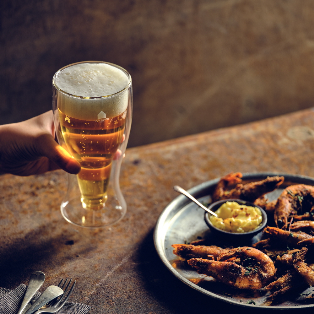 까사무띠 이중 내열 유리컵 더블월 홈카페 맥주잔 / 370ml, 2개, 페로니