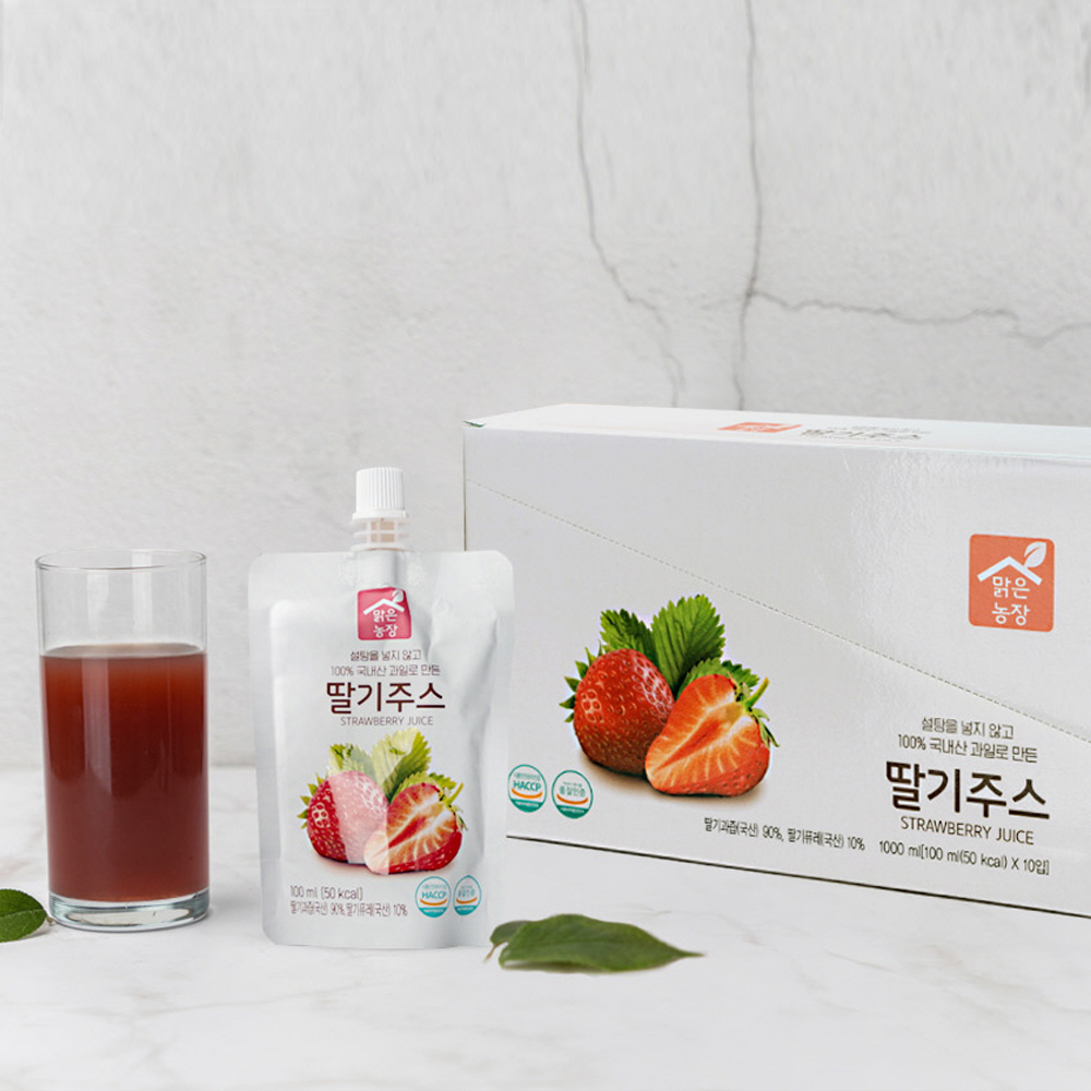 맑은농장 아기 어린이주스 국내 과채100%착즙, 무설탕 음료 간식 100ml, 10개 - 상세 이미지 2