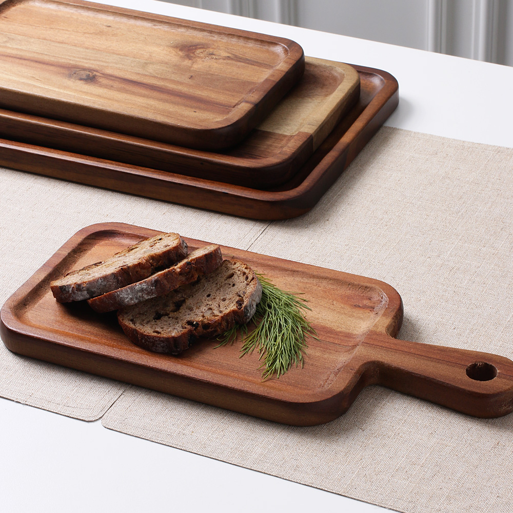 자연리 손잡이 빵 도마 플레이팅 우드 나무 피자 서빙 치즈 보드 25x15.2cm - 상세 이미지 4