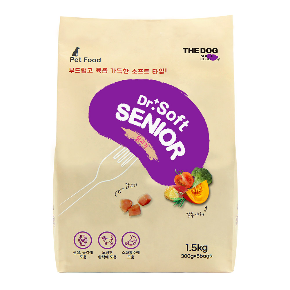 더독 닥터소프트 프리미엄 치킨 노견용, 1.5kg, 1개 - 메인 이미지