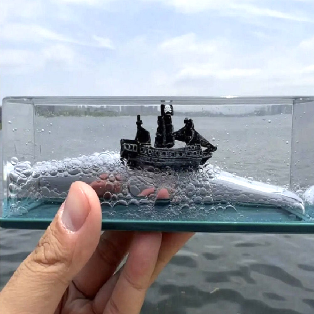 멍 때리기 책상 소품 3D입체 파도타는 타이타닉 이미지 7
