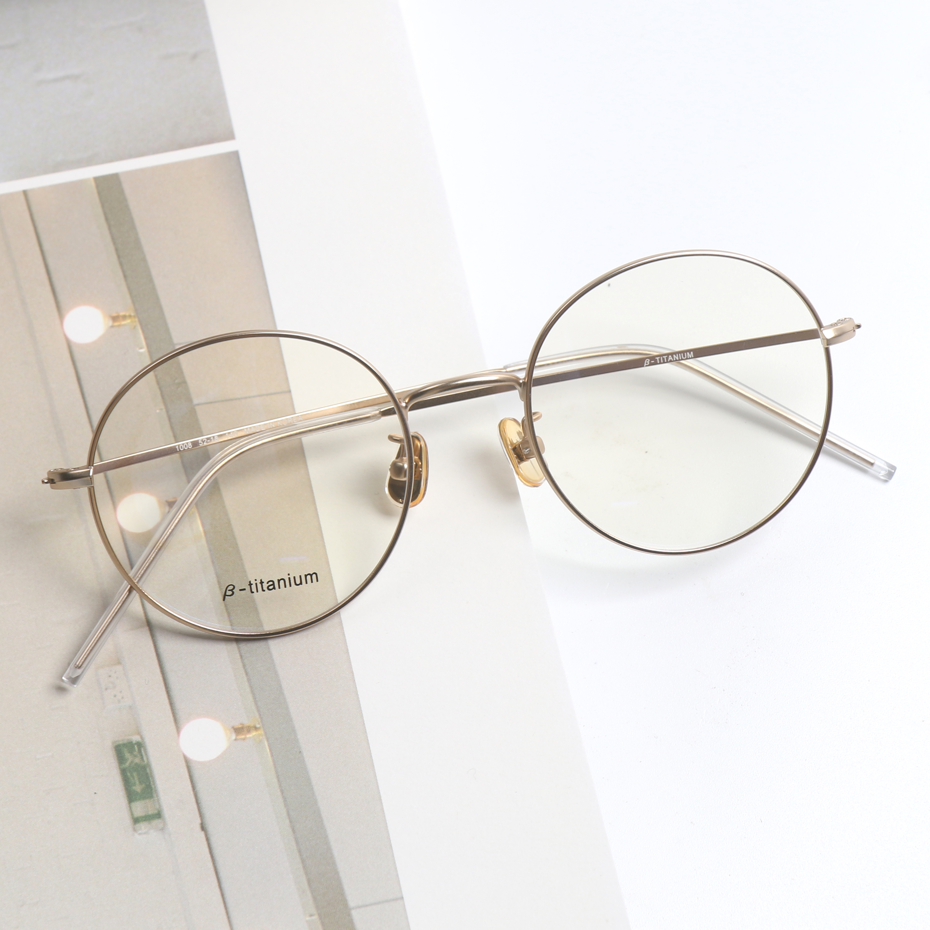티타늄 안경테 남자 여자 블루라이트 차단 안경 변색 렌즈 전자파 자외선 금테 제품 이미지