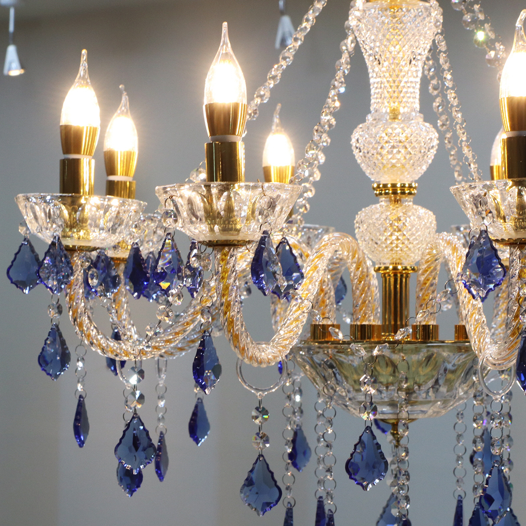샹들리에 조명 샹드리에 대형 거실 크리스탈 샹제리제 8등 블루