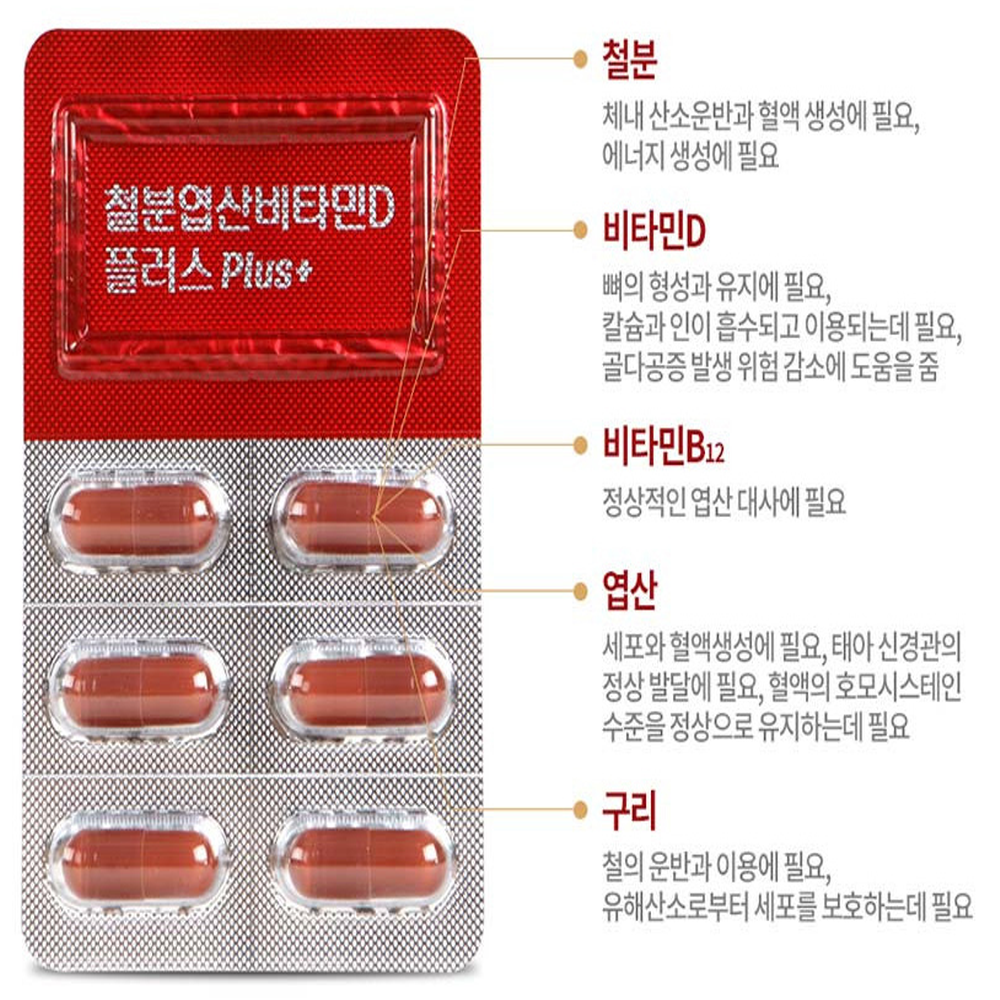 종근당 임산부 엽산 철분 비타민D 복합기능성 2박스 - 상세 이미지 3