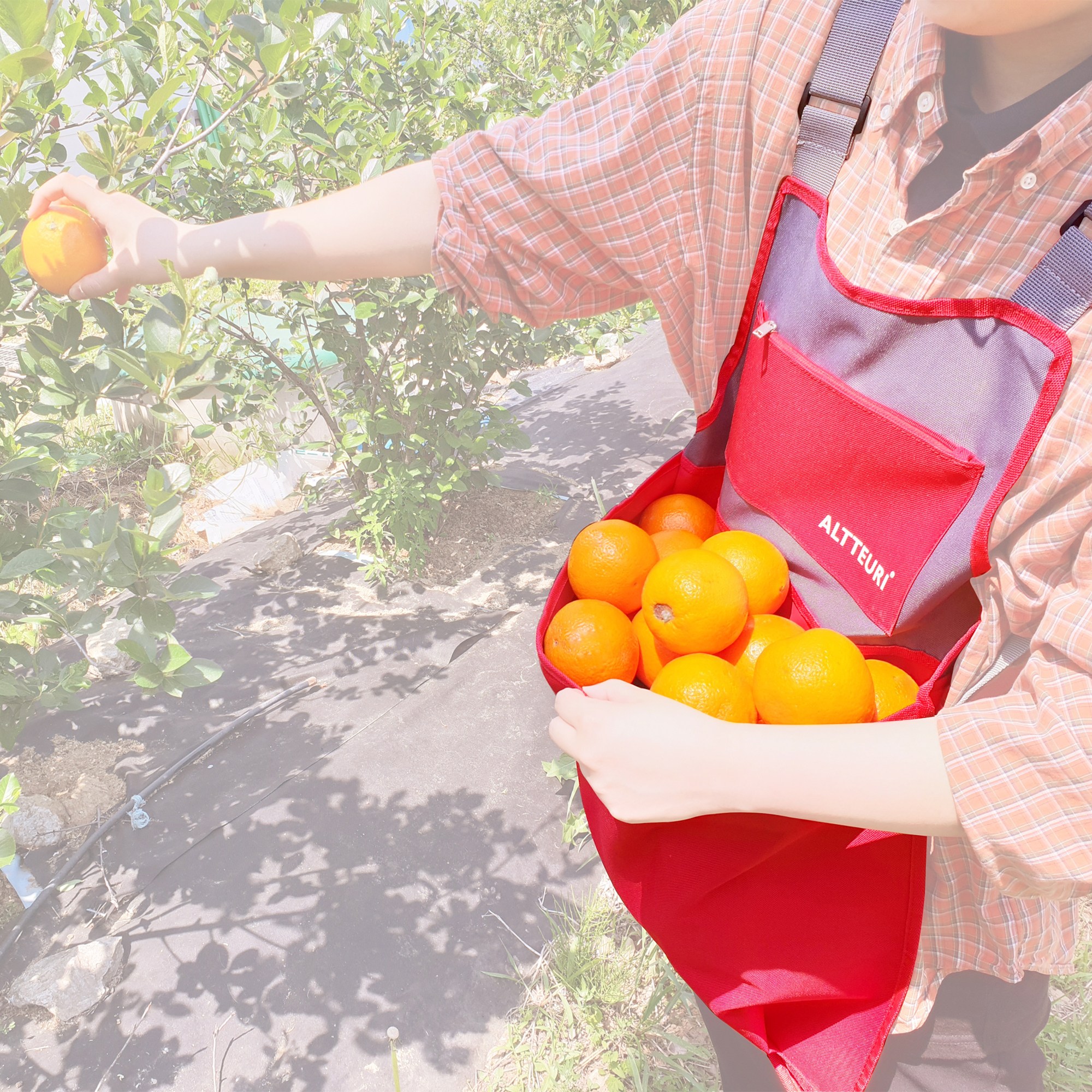 필굿리빙 캥거루 수확용 앞치마 작업 과일 원예용