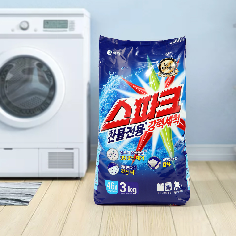 애경 스파크 가루세제 3kg, 1개 - 메인 이미지
