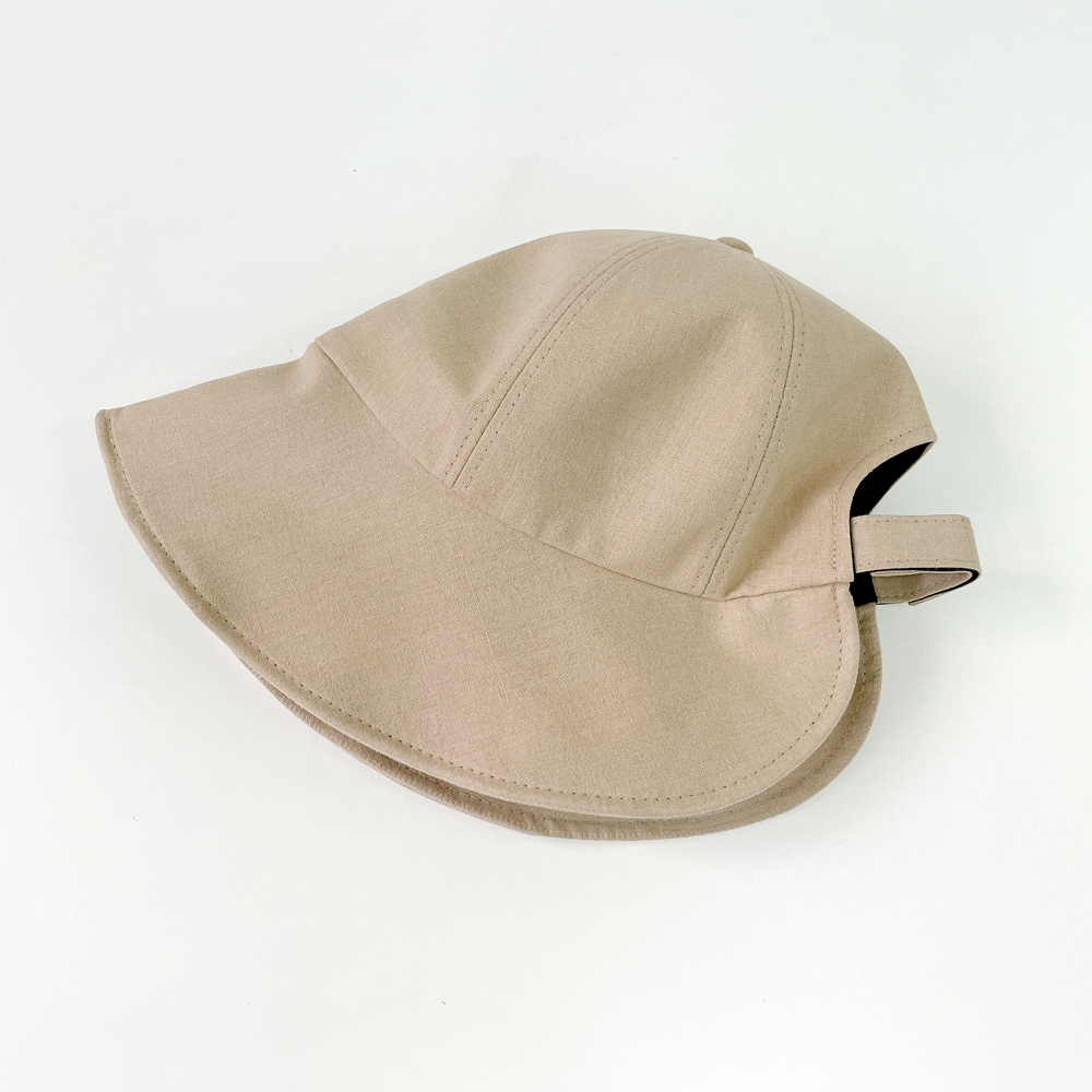워싱 린넨 여성 자외선차단 벙거지모자 와이어 벨크로 보넷 버킷햇