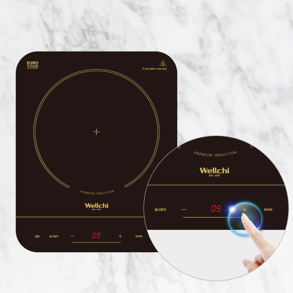 1구인덕션 웰치 WEI-100P 포터플 2000W wellchi 캠핑 휴대용 인덕션