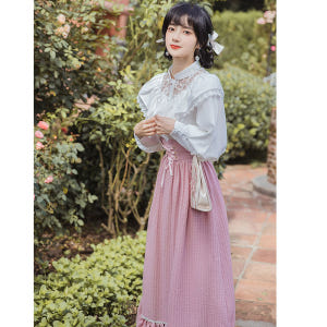 경성의복 대여 화이트+핑크 개화기의상 졸업사진컨셉 스냅촬영 개화기 졸사 ... 착용 후기 | 사이즈/핏 총정리 - 상품 이미지 1
