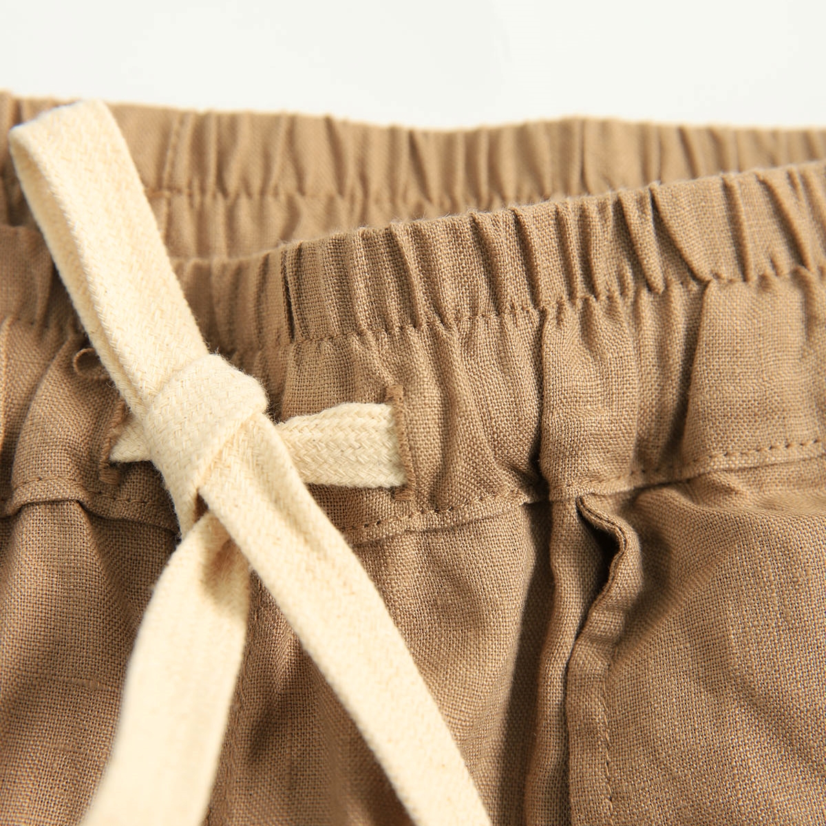 하마마스 여름 린넨 9부 허리끈 밴딩팬츠 - 상세 이미지 4