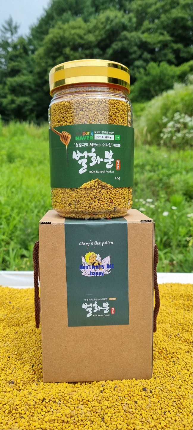 건강한 오리지널 벌꿀 정순조 감로꿀 벌화분 550g 유리병+나무수저 - 상세 이미지 3