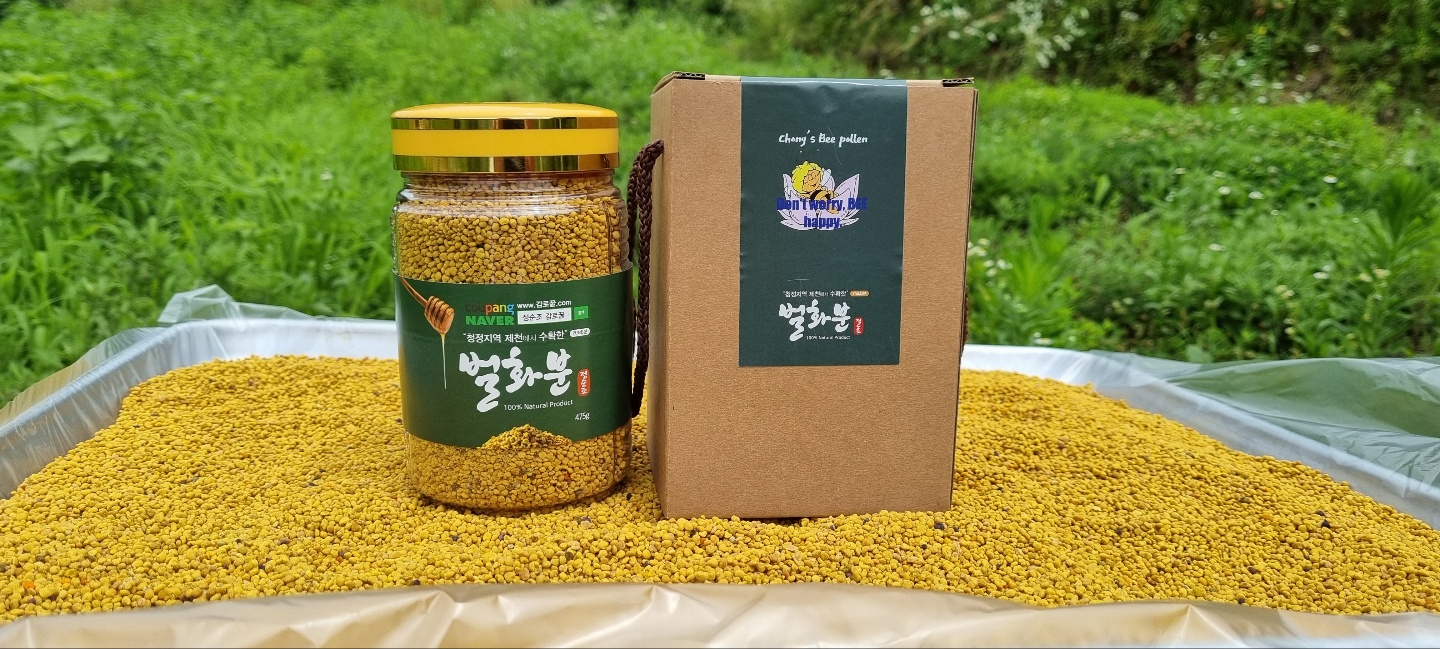 건강한 오리지널 벌꿀 정순조 감로꿀 벌화분 550g 유리병+나무수저