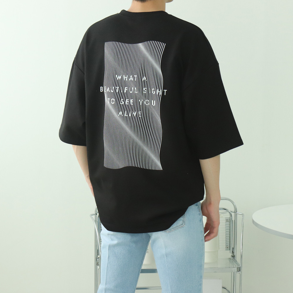 남자반팔티 커플 7부 여름 남성오버핏반팔티