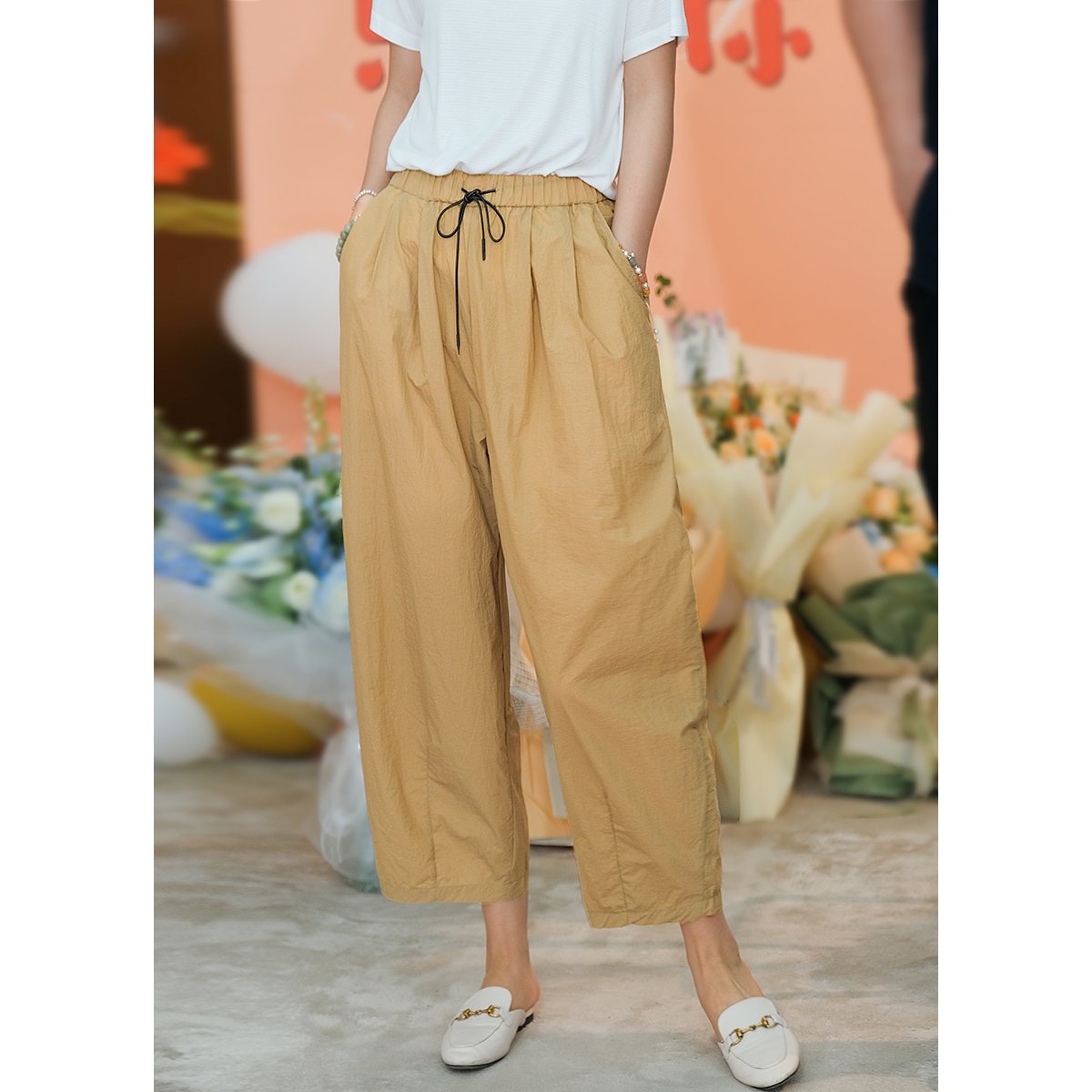 하마마스 한여름 밴딩 9부 파스텔 팬츠 66 77미시옷 - 상세 이미지 4