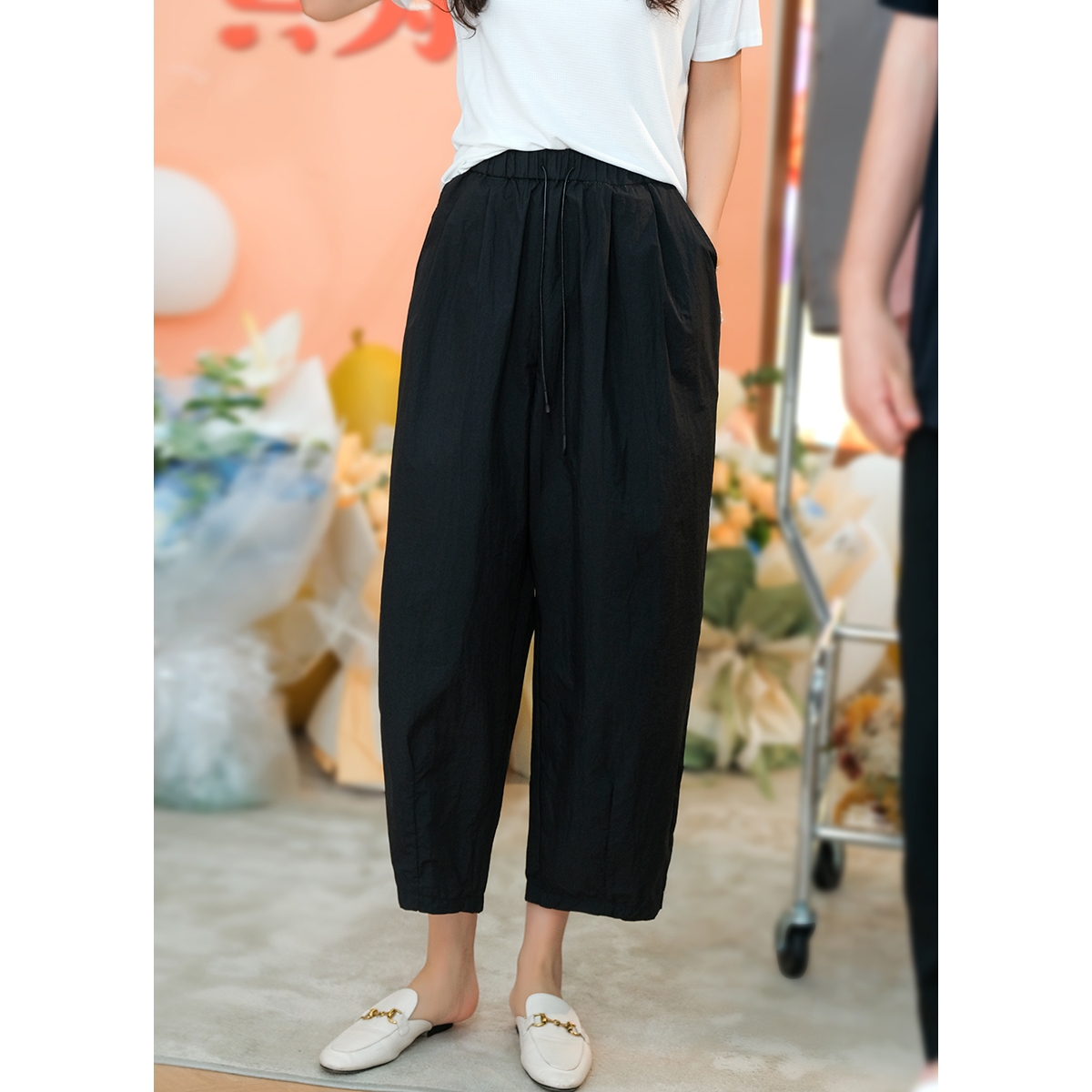 하마마스 한여름 밴딩 9부 파스텔 팬츠 66 77미시옷 - 상세 이미지 2