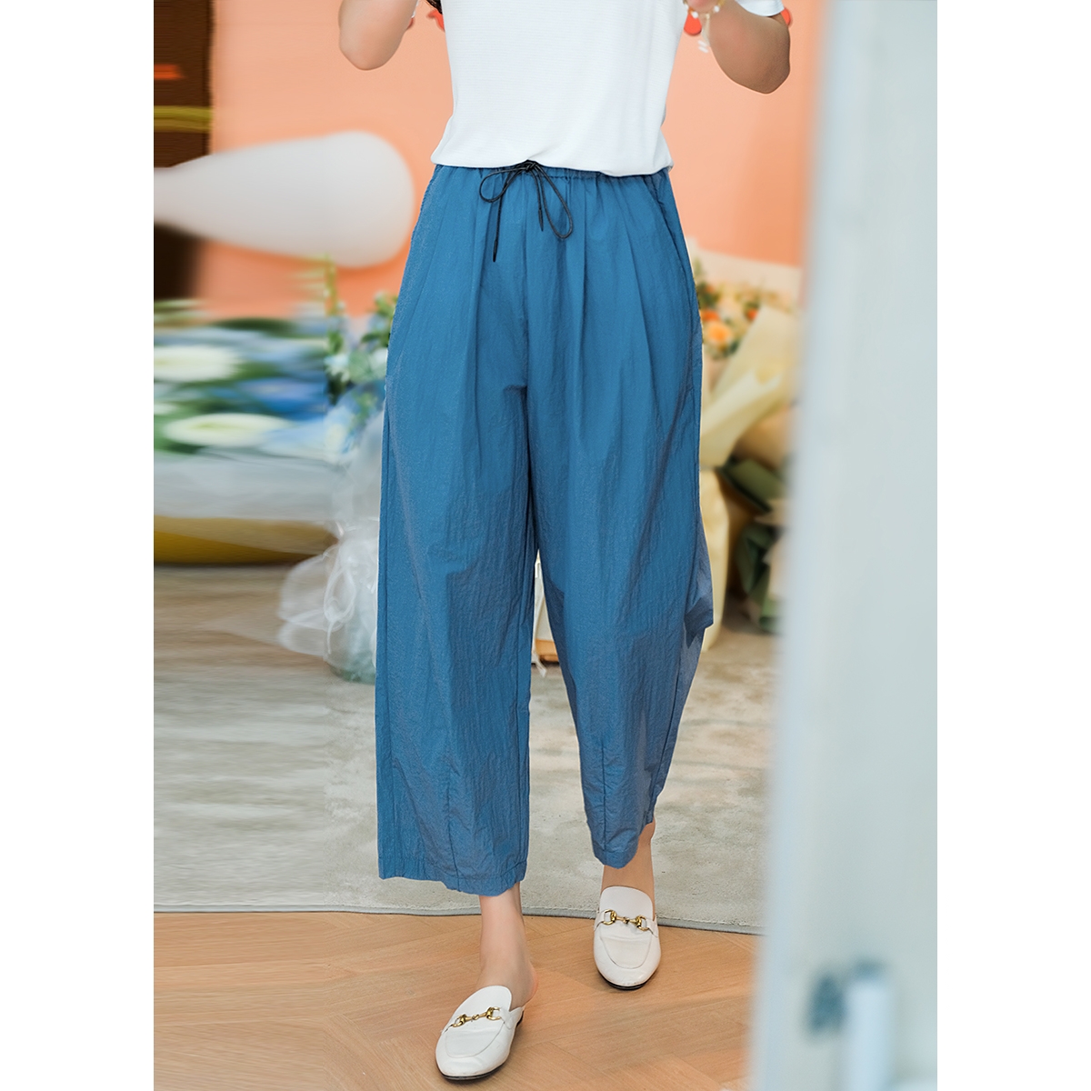 하마마스 한여름 밴딩 9부 파스텔 팬츠 66 77미시옷 - 상세 이미지 3