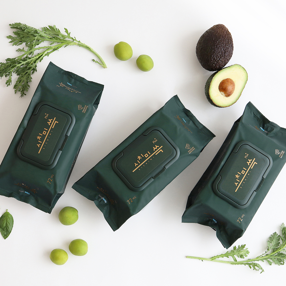 한스웰 시치미 평량 80g 프리미엄 엠보싱 아기물티슈 캡형 72매입 10팩