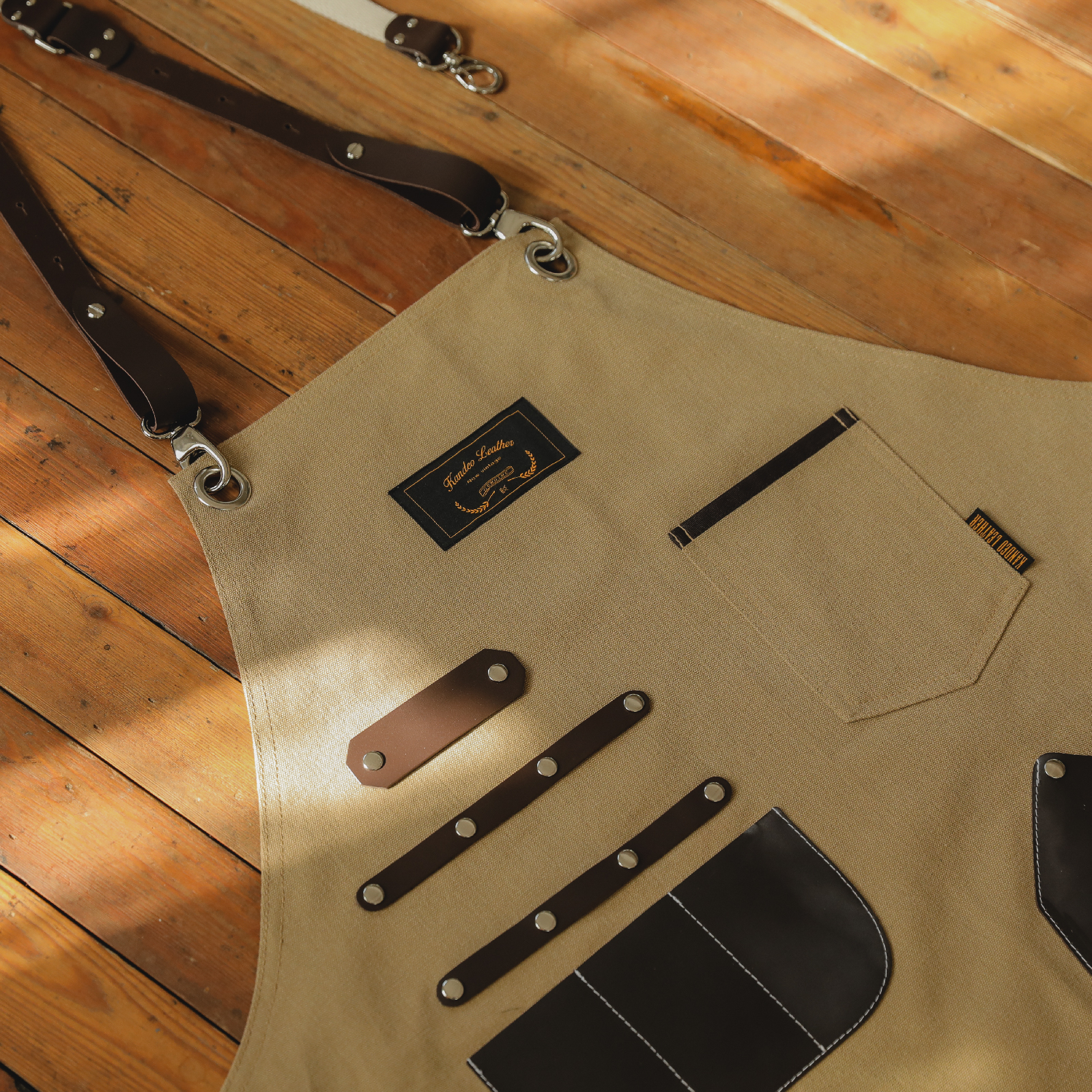 칸데오레더 하이드 피넛 공방 미용실 카페 미용사 바리스타 앞치마 가죽 꽃집 앞치마