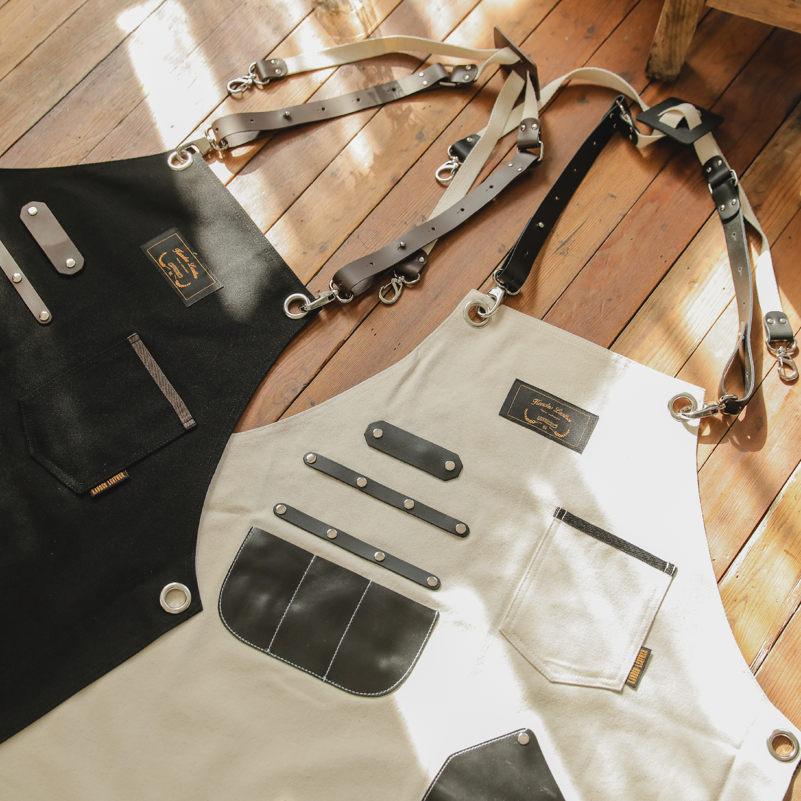 칸데오레더 하이드 쿠앤크 공방 미용실 카페 미용사 바리스타 앞치마 가죽 꽃집 앞치마