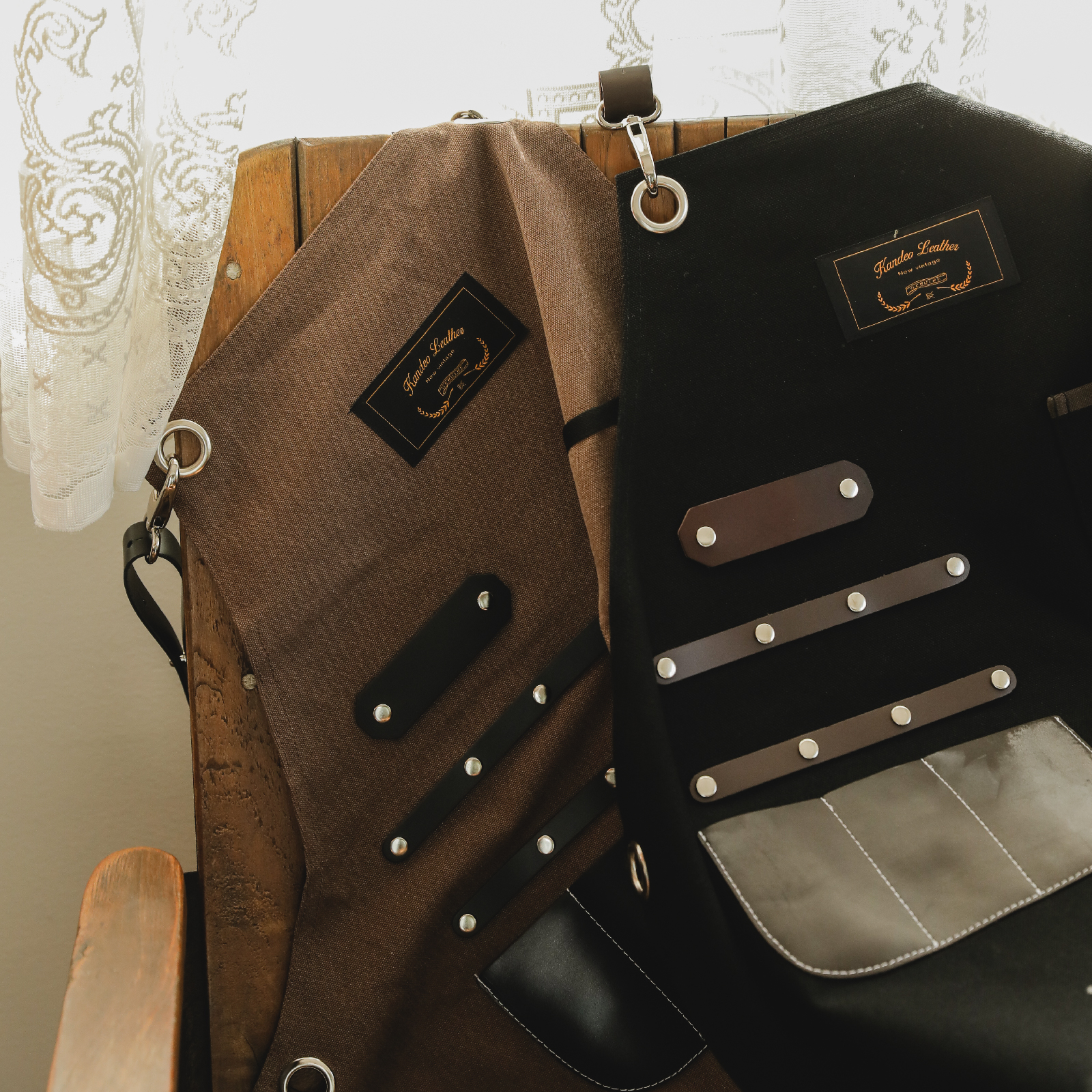 칸데오레더 하이드 블랙 바버샵 앞치마