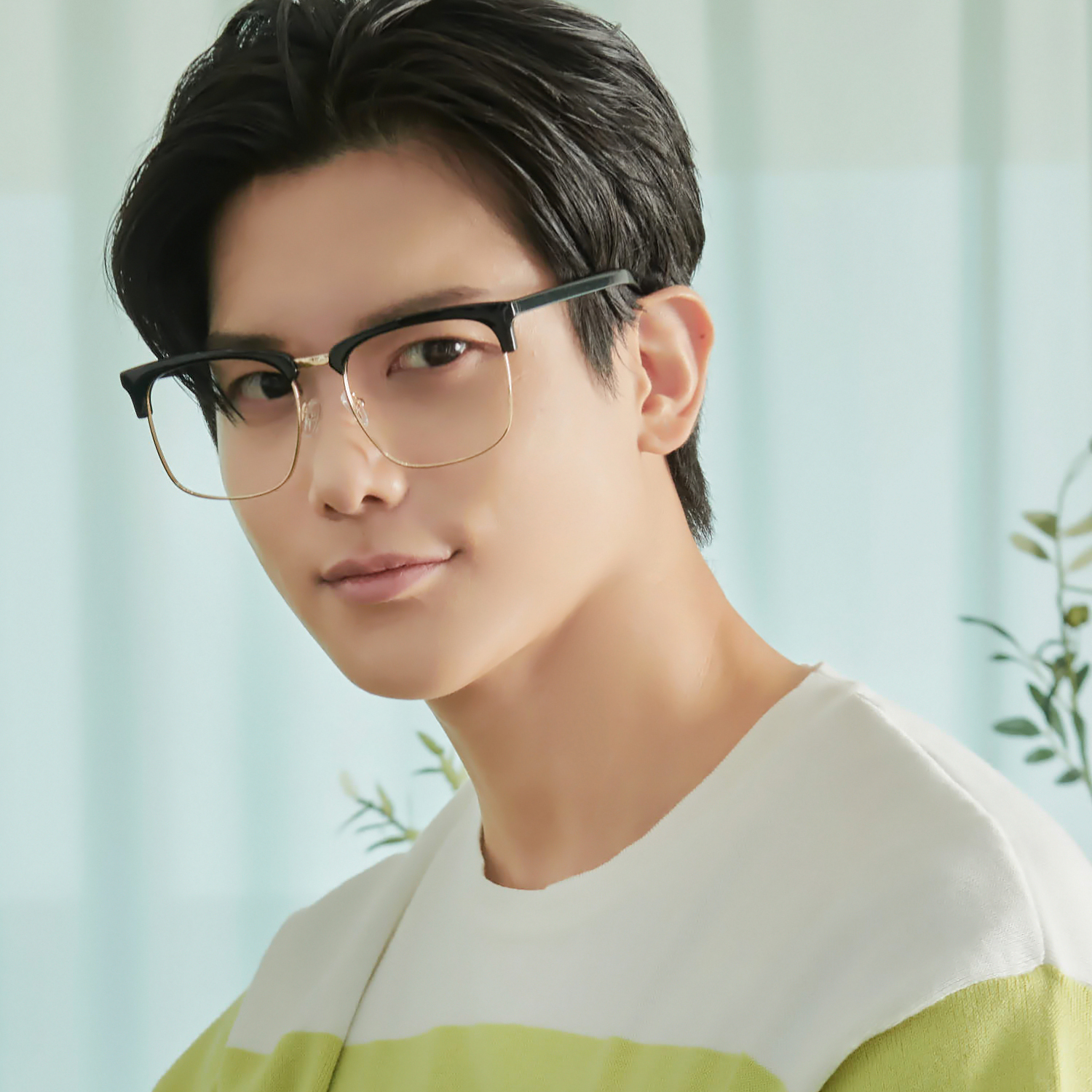 남자 사각 투명 가벼운 하금테 하은테 반뿔테 반테 빅사이즈 대두 블루라이트차단 안경