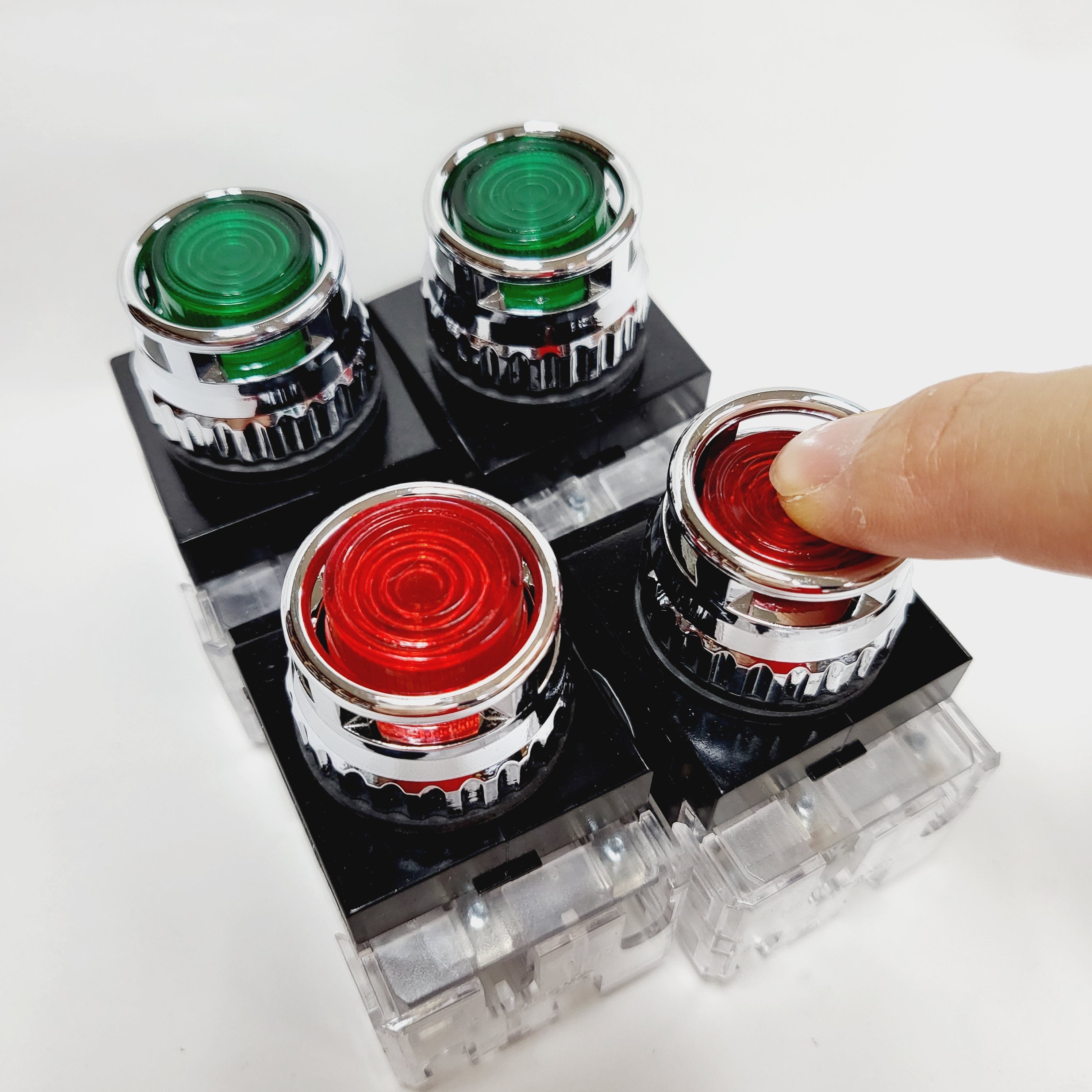 푸쉬버튼 스위치 푸시 led 램프 pbl 누름 버튼 스위치 비조광형 25파이 성호제어기기 제품 이미지